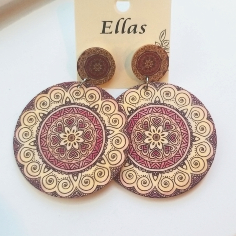 3 for $15 Colorful Festival Statement Earrings - Picture 3 of 4